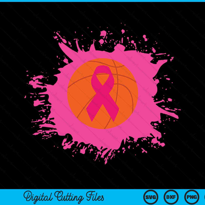 Basketball pink ribbon breast cancer awareness SVG cut file