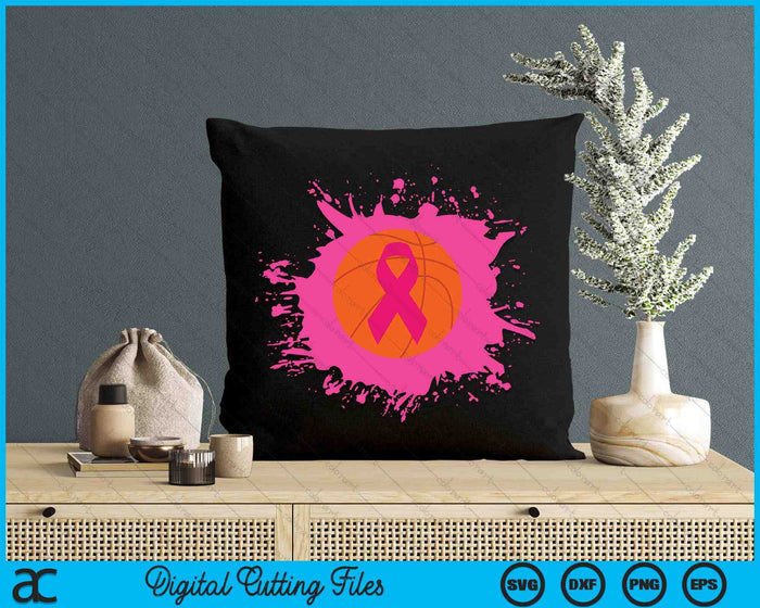 Basketball Pink Ribbon Breast Cancer Awareness SVG PNG Digital Cutting Files