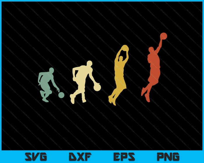 Basketbalspeler sport evolutie SVG PNG digitale snijbestanden