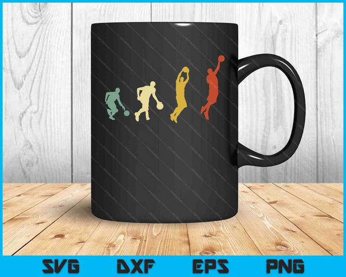 Basketbalspeler sport evolutie SVG PNG digitale snijbestanden