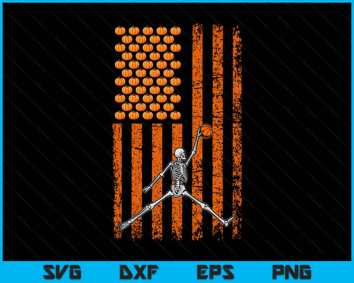 Basketball Player Fan Gift Skeleton Halloween SVG PNG Digital Printable Files