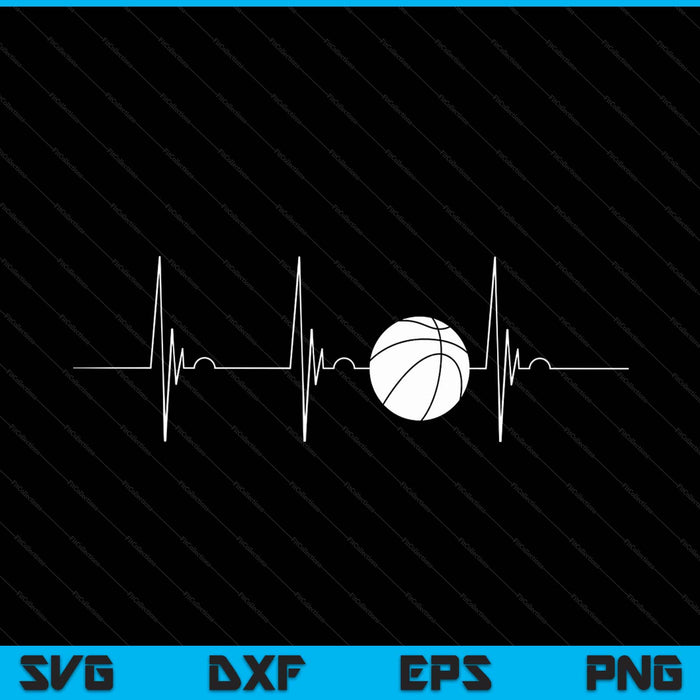 Basketball player heartbeat EKG pulse whiffle ball game SVG PNG cut file for Cricut