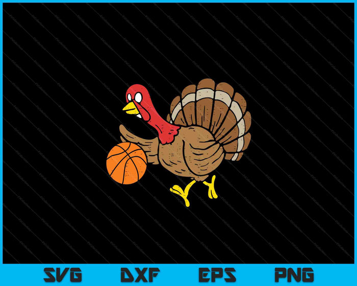 Basketball Player Turkey Day Funny Thanksgiving Sport SVG PNG Digital Printable Files