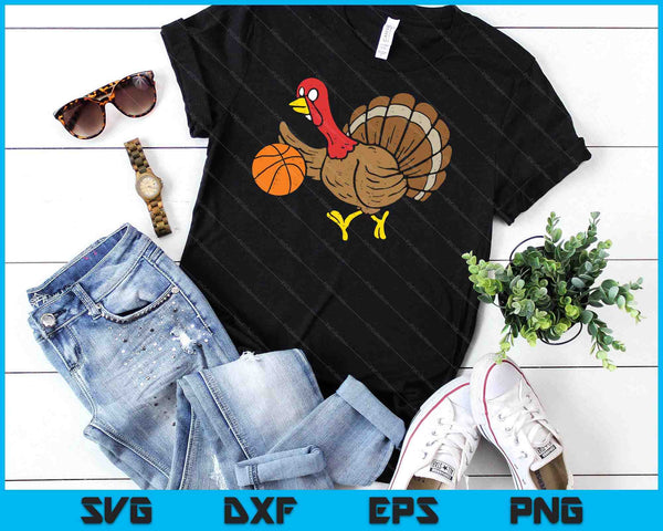 Basketball Player Turkey Day Funny Thanksgiving Sport SVG PNG Digital Printable Files