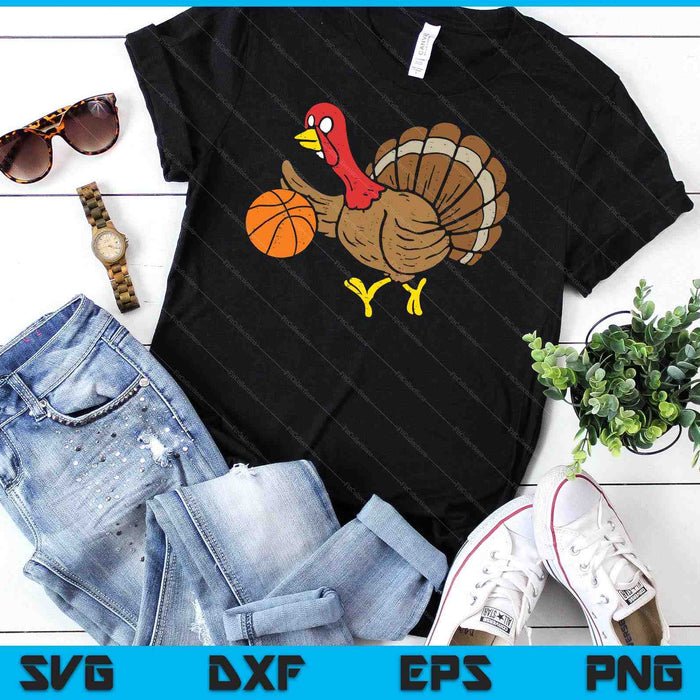 Basketball Player Turkey Day Funny Thanksgiving Sport SVG PNG Digital Printable Files