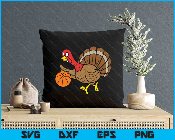 Basketball Player Turkey Day Funny Thanksgiving Sport SVG PNG Digital Printable Files