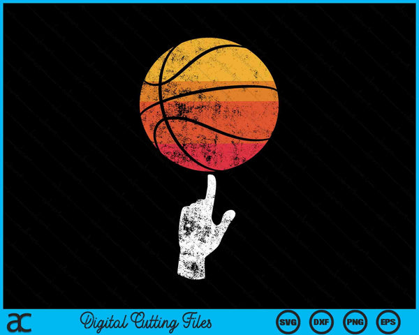 Basketball playing basketball sports vintage sunset SVG cut file