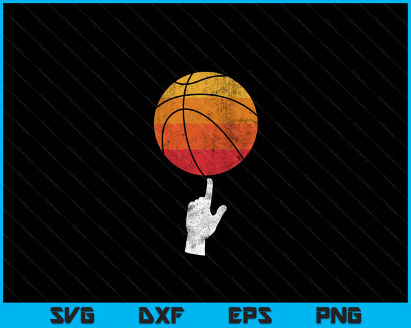 Basketball Playing Basketball Sports Vintage Retro Sunset SVG PNG Digital Cutting Files