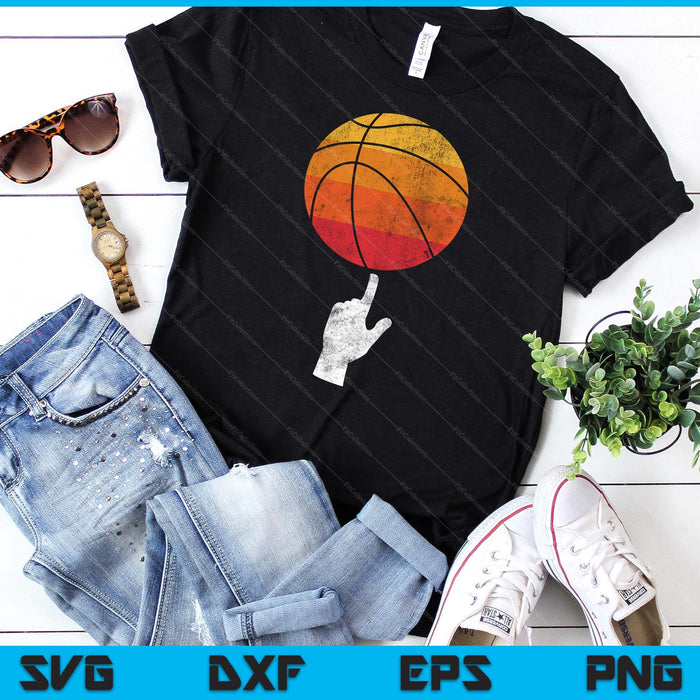 Basketball Playing Basketball Sports Vintage Retro Sunset SVG PNG Digital Cutting Files