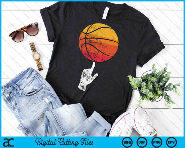Basketball Playing Basketball Sports Vintage Sunset SVG PNG Digital Cutting Files