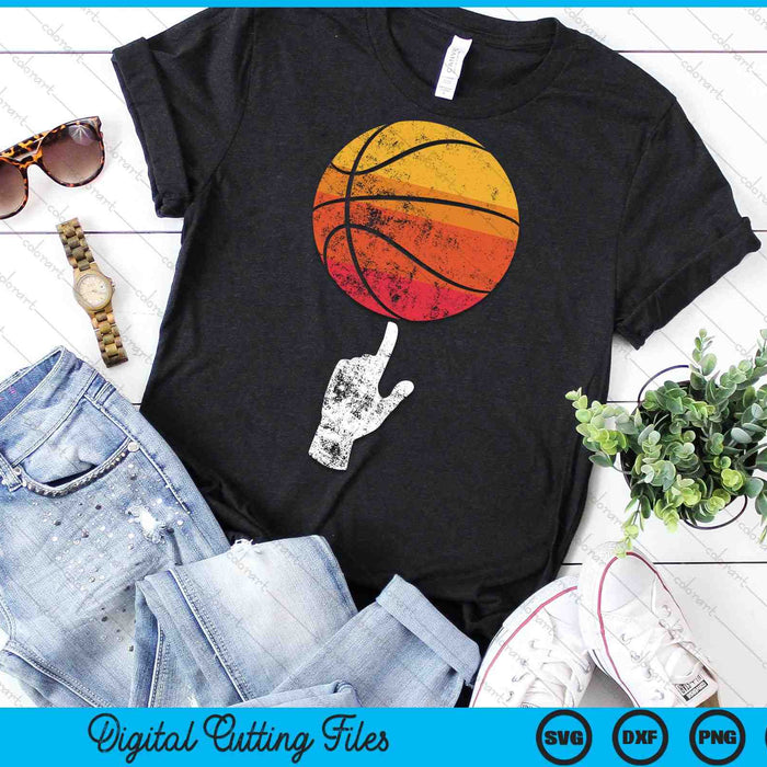 Basketball Playing Basketball Sports Vintage Sunset SVG PNG Digital Cutting Files