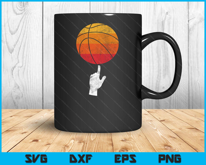 Basketball Playing Basketball Sports Vintage Retro Sunset SVG PNG Digital Cutting Files