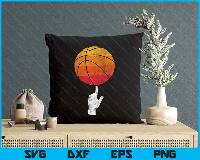 Basketball Playing Basketball Sports Vintage Retro Sunset SVG PNG Digital Cutting Files