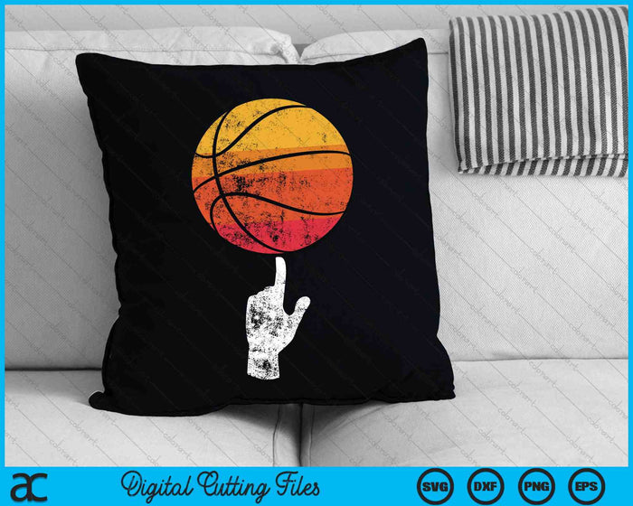 Basketbal spelen basketbal sport Vintage zonsondergang SVG PNG digitale snijbestanden