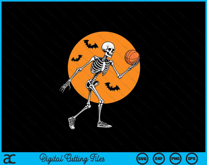 Basketball Skeleton Halloween Men Boys SVG PNG Digital Cutting Files