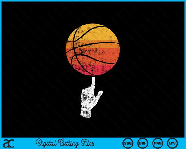 Basketbal sport Vintage Retro zonsondergang SVG PNG digitale snijbestanden