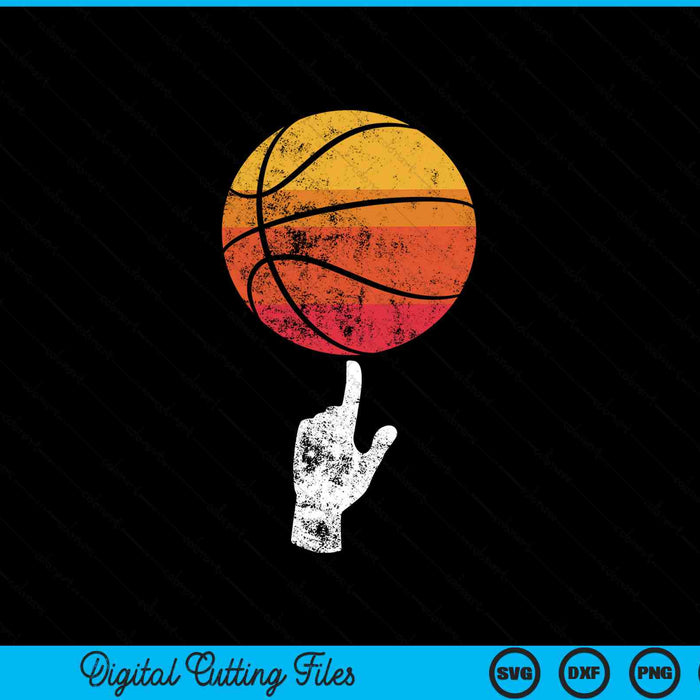 Basketball sports vintage retro sunset SVG cut file