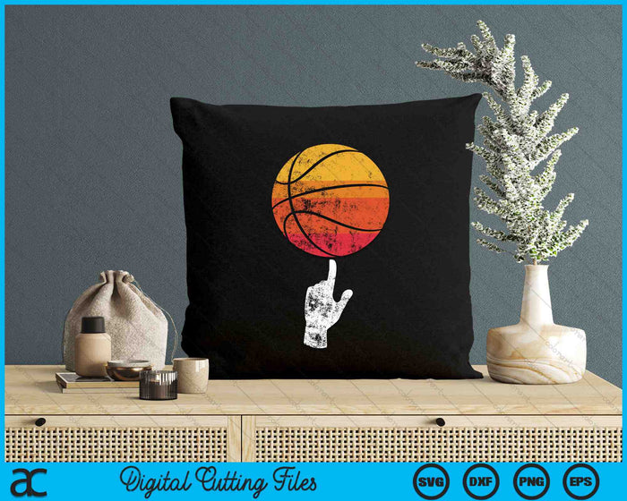 Basketbal sport Vintage Retro zonsondergang SVG PNG digitale snijbestanden