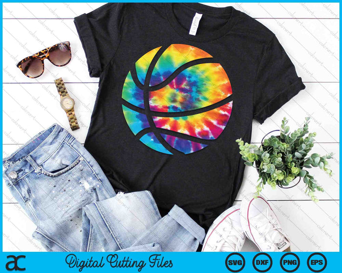 Basketbal Tie Dye Rainbow SVG PNG digitale snijbestanden