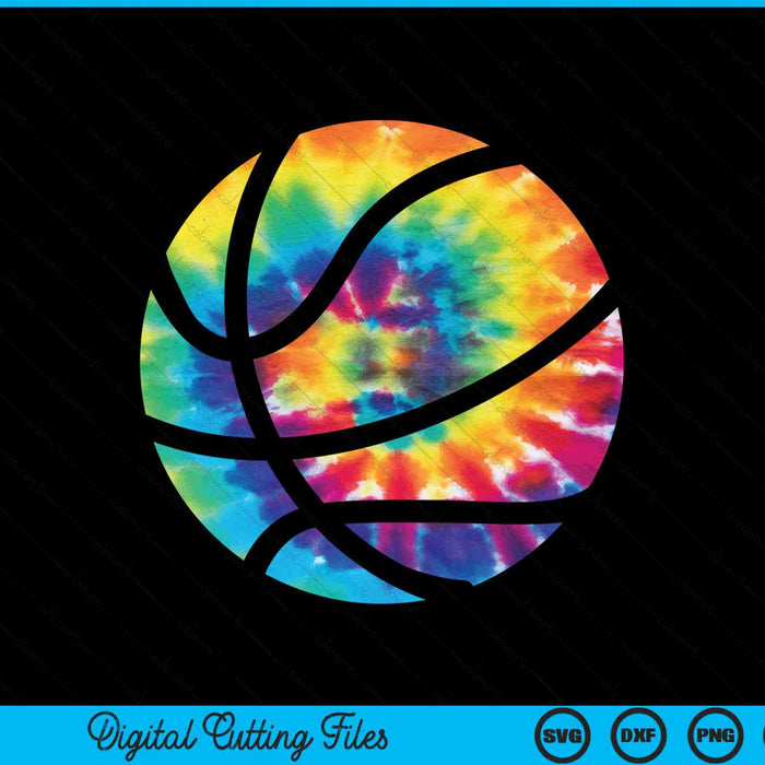 Basketball tie dye rainbow trippy hippie SVG cut file