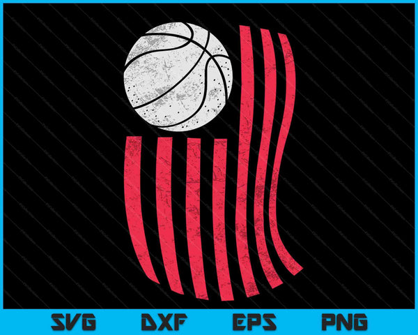 Basketball USA American flag vintage 4th of July SVG cut file