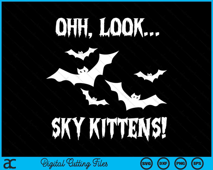 Bat Lover Sky Kittens Bats Lover Cute Funny SVG PNG Digital Cutting File