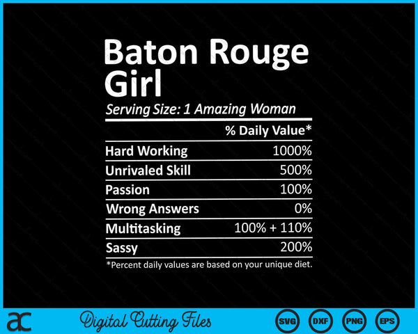 Baton Rouge Girl LA Louisiana Funny City Home Roots SVG PNG Digital Cutting Files