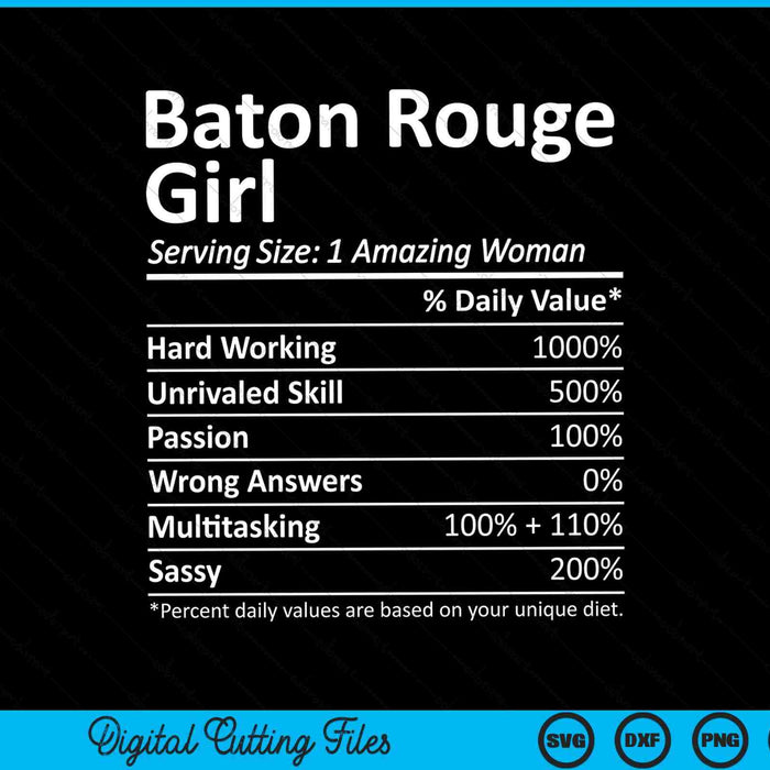 Baton Rouge Girl LA Louisiana Funny City Home Roots SVG PNG Archivos de corte digitales