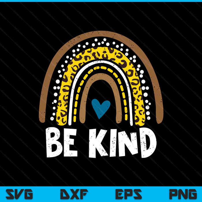 Be kind rainbow orange anti bullying unity day Kids teacher SVG cut file