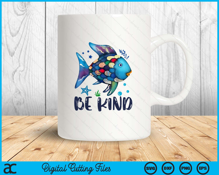 Be Kind Rainbow Scale Fish Teacher Reading Book SVG PNG Digital Printable Files