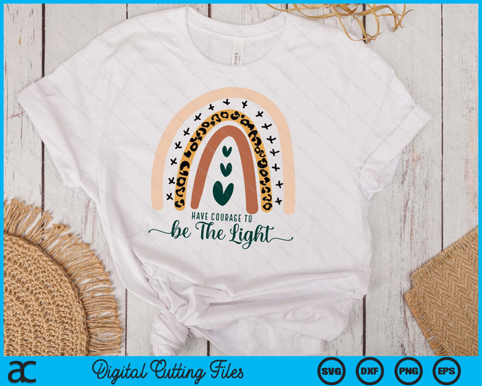 Be The Light Boho Rainbow Christian Scripture Religious Cute SVG PNG Digital Printable Files