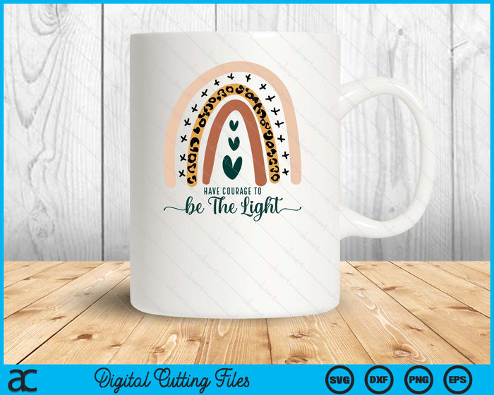 Be The Light Boho Rainbow Christian Scripture Religious Cute SVG PNG Digital Printable Files