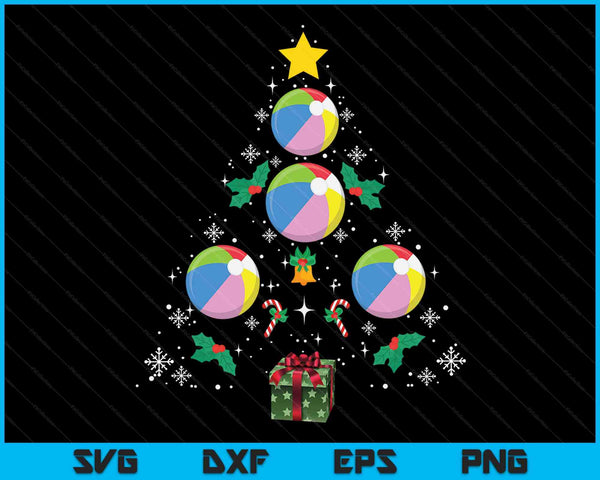 Beach Ball Christmas Tree Christmas Beach Ball SVG PNG Digital Cutting Files