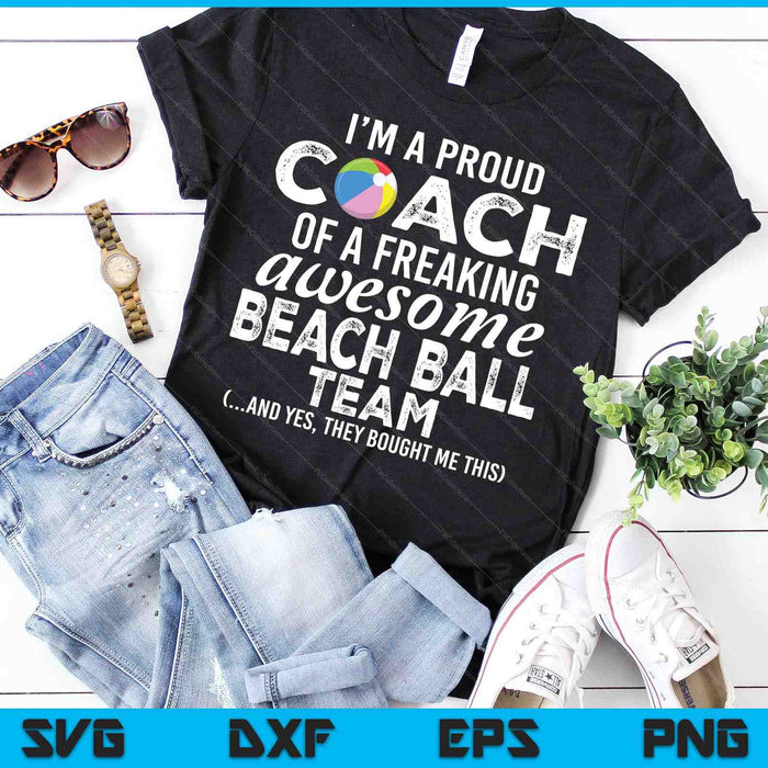 Beach Ball Coach Funny Thank You Appreciation Gift SVG PNG Digital Cutting Files