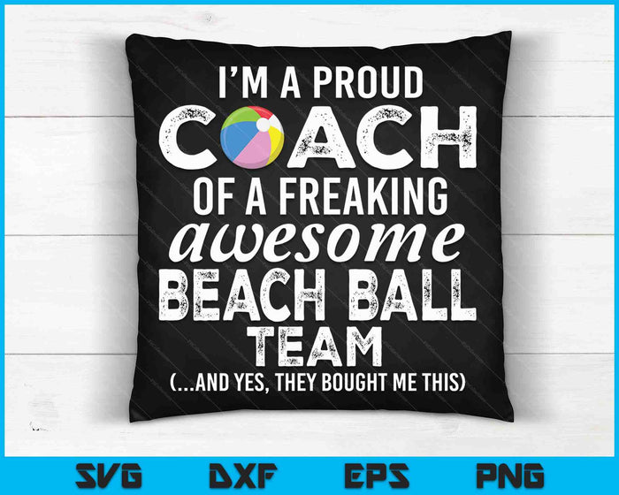 Beach Ball Coach Funny Thank You Appreciation Gift SVG PNG Digital Cutting Files