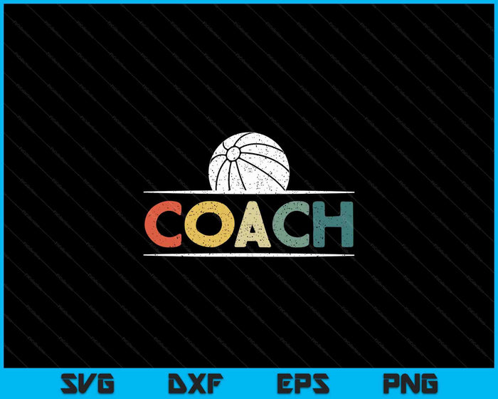 Beach Ball Coach Gifts Vintage Ball Coaching SVG PNG Digital Cutting Files