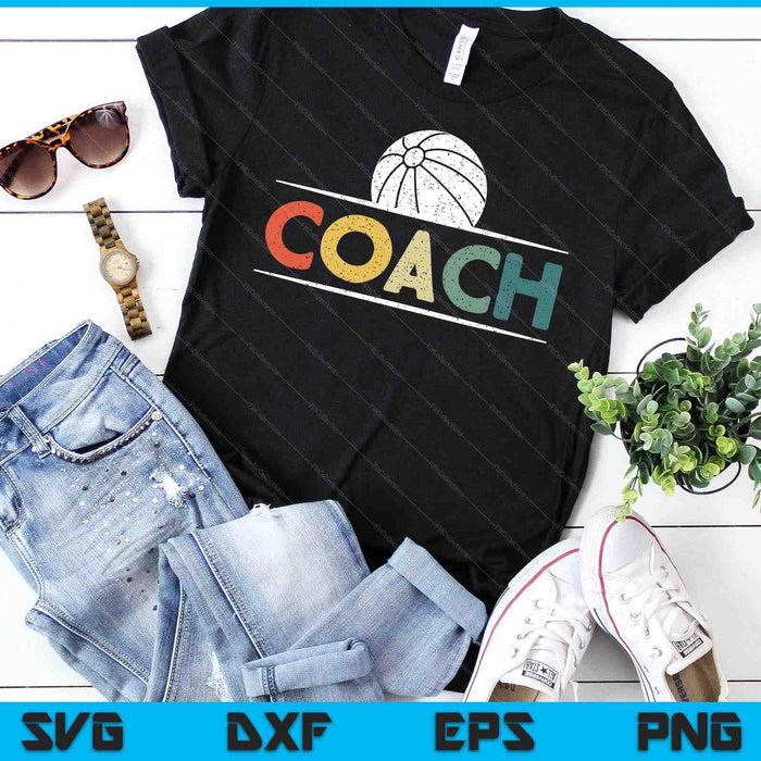 Beach Ball Coach Gifts Vintage Ball Coaching SVG PNG Digital Cutting Files