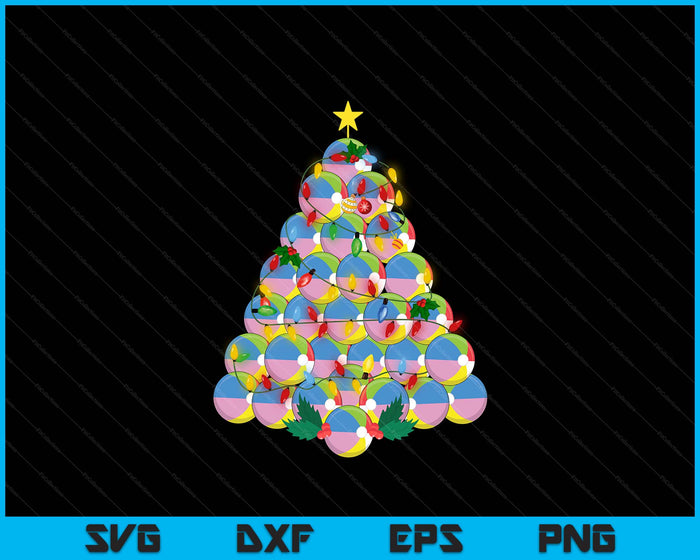 Beach Ball Football Christmas Tree Xmas Pajamas Player Coach SVG PNG Digital Printable Files