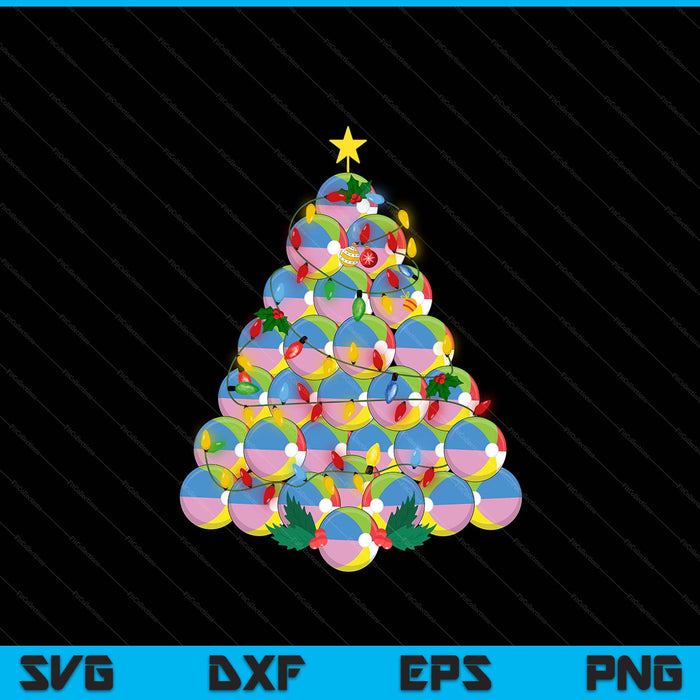 Beach Ball Football Christmas Tree Xmas Pajamas Player Coach SVG PNG Digital Printable Files