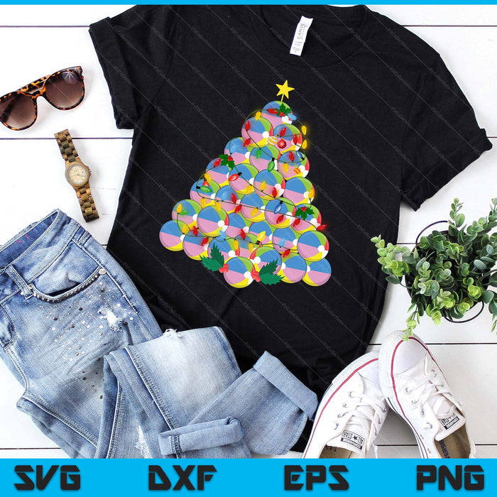 Beach Ball Football Christmas Tree Xmas Pajamas Player Coach SVG PNG Digital Printable Files