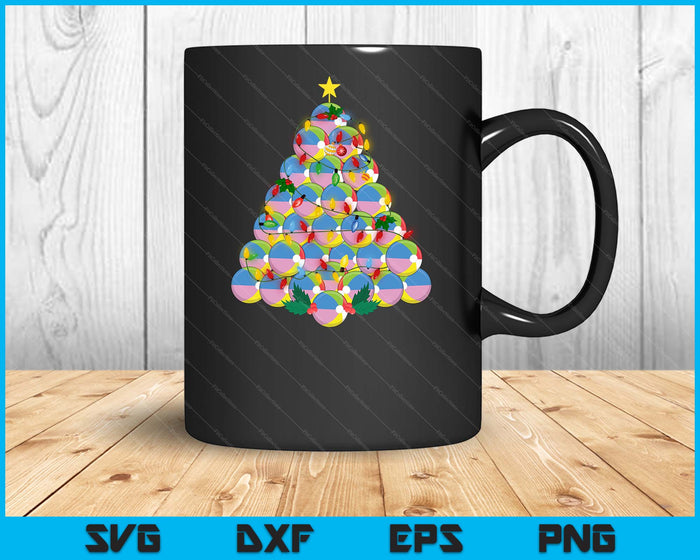 Beach Ball Football Christmas Tree Xmas Pajamas Player Coach SVG PNG Digital Printable Files