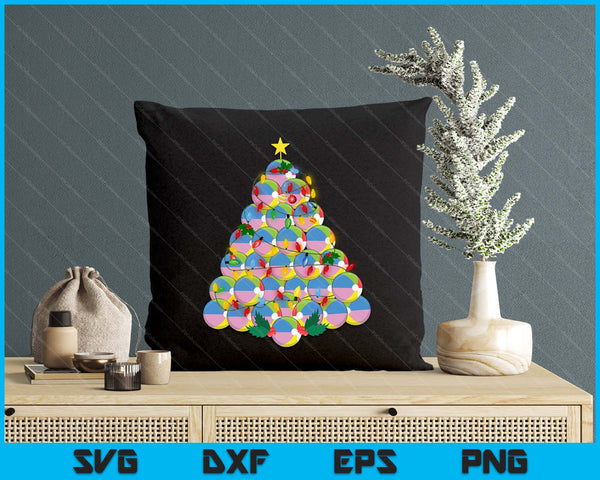 Beach Ball Football Christmas Tree Xmas Pajamas Player Coach SVG PNG Digital Printable Files