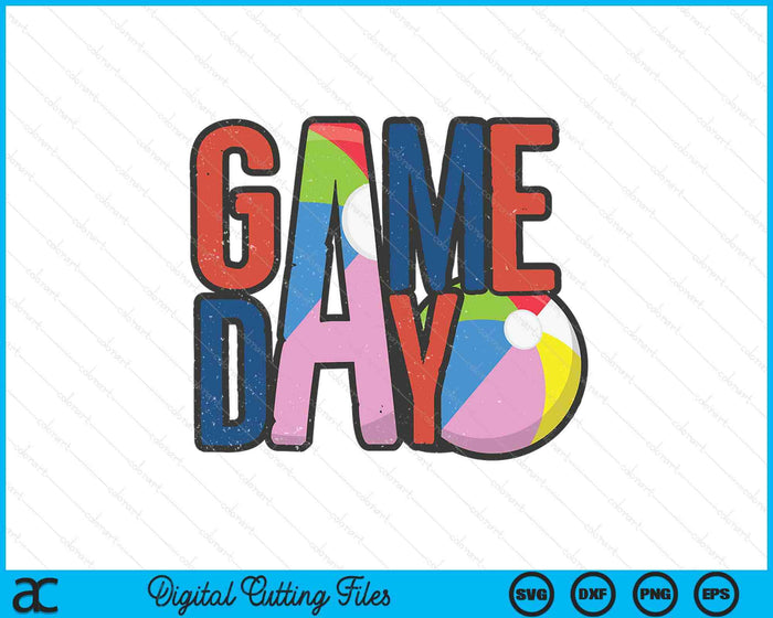 Beach Ball Game Day Navy Blue And Red SVG PNG Digital Printable Files