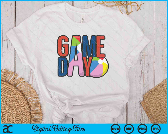 Beach Ball Game Day Navy Blue And Red SVG PNG Digital Printable Files