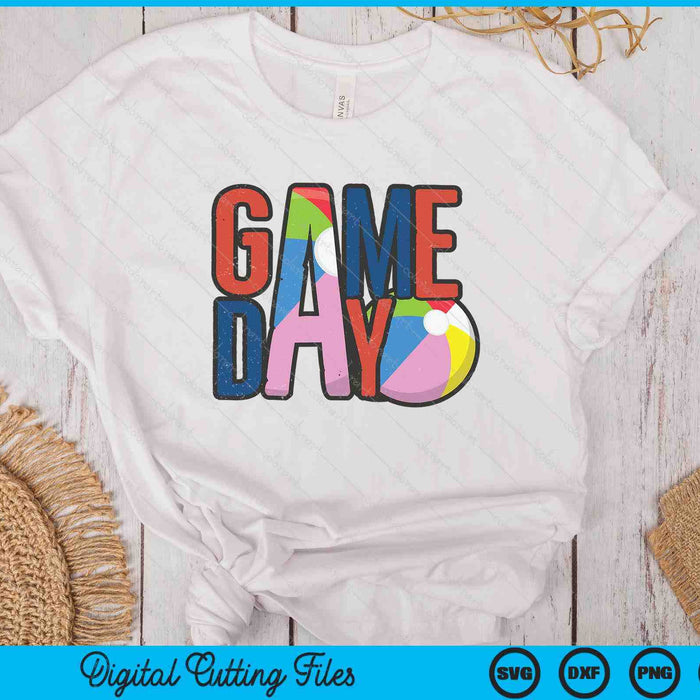 Beach Ball Game Day Navy Blue And Red SVG PNG Digital Printable Files