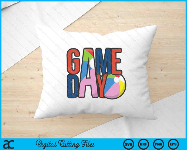 Beach Ball Game Day Navy Blue And Red SVG PNG Digital Printable Files