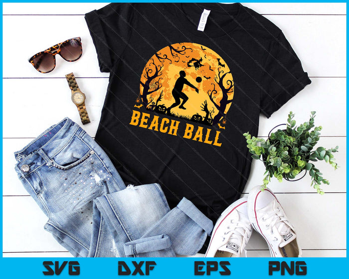 Beach Ball Player Halloween Spooky Beach Ball Lover Halloween SVG PNG Digital Cutting File