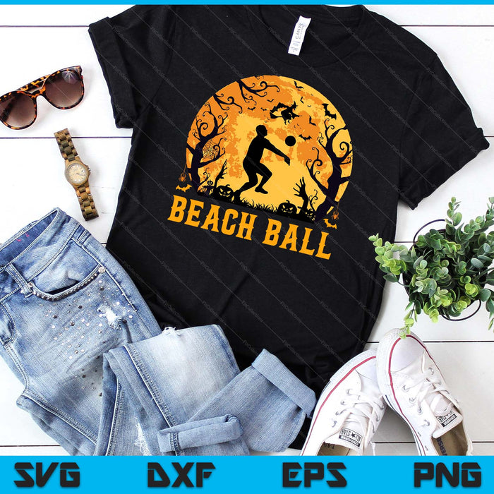 Beach Ball Player Halloween Spooky Beach Ball Lover Halloween SVG PNG Digital Cutting File