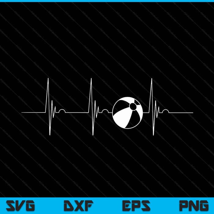 Beach Ball Player Heartbeat EKG Pulse Whiffle Ball Game SVG PNG Cutting Printable Files
