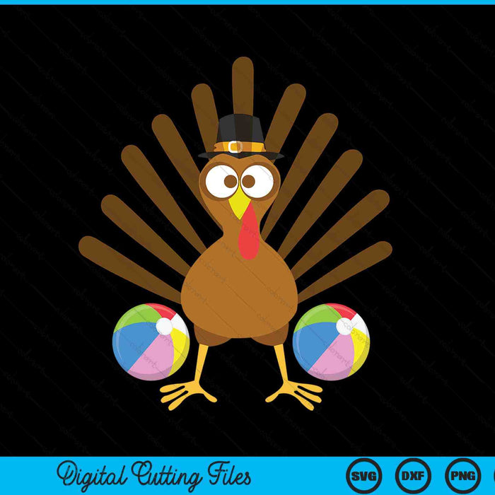 Beach ball turkey Thanksgiving SVG PNG cut file for Cricut